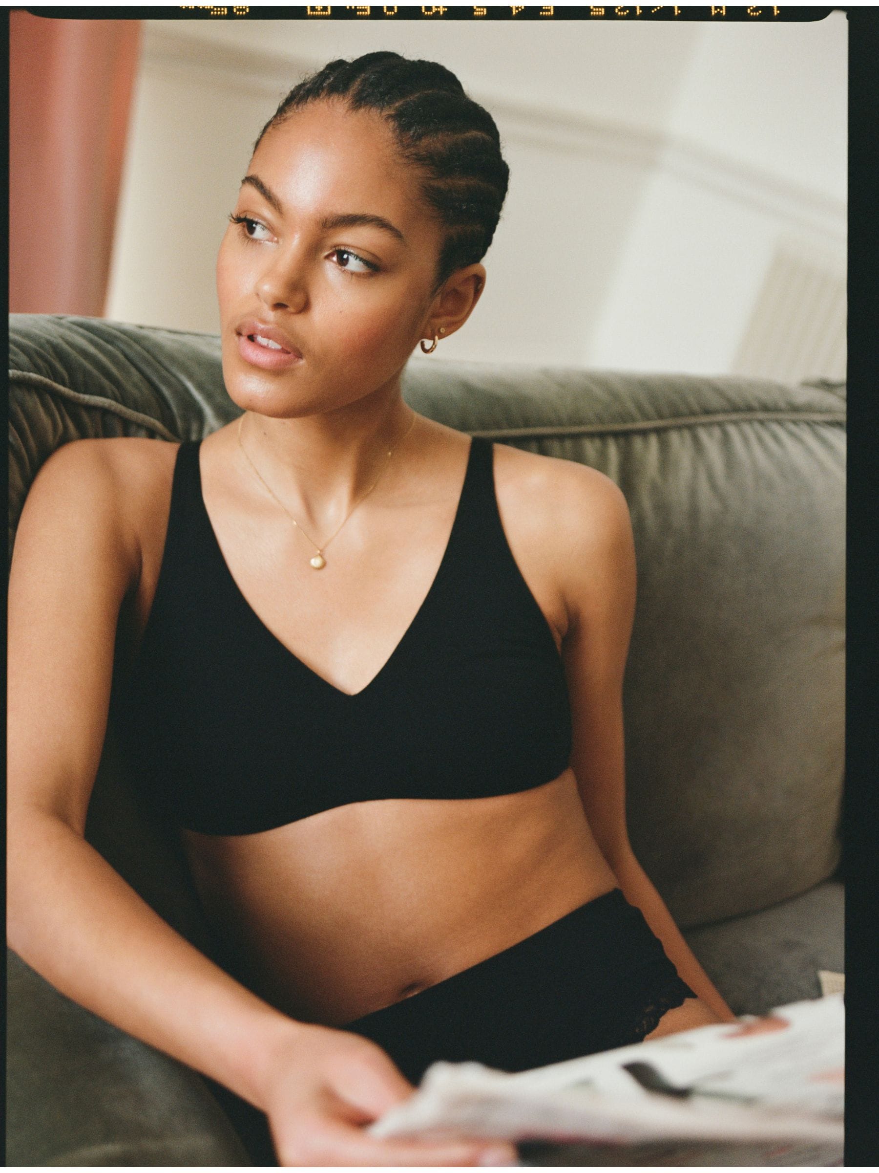 Zwart/wit/pastelroze huidskleur - Katoenmix ultiem comfort beha's verpakking van 3