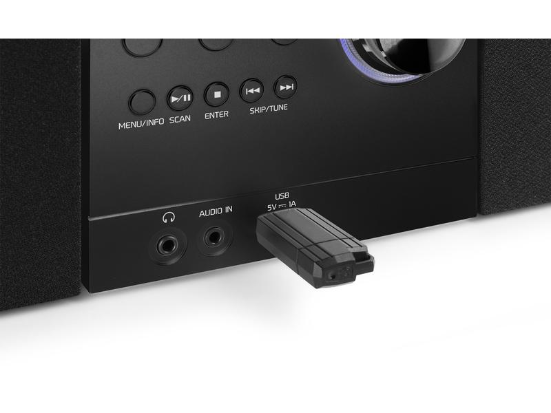 Audizio Micro-HiFi Anlage Metz Schwarz Leistungsstarkes Stereo-HiFi-System mit Bassreflex-Lautsprechern