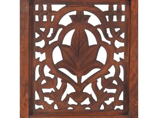 Cloison de séparation 3 panneaux Marron 120x165cm Bois manguier