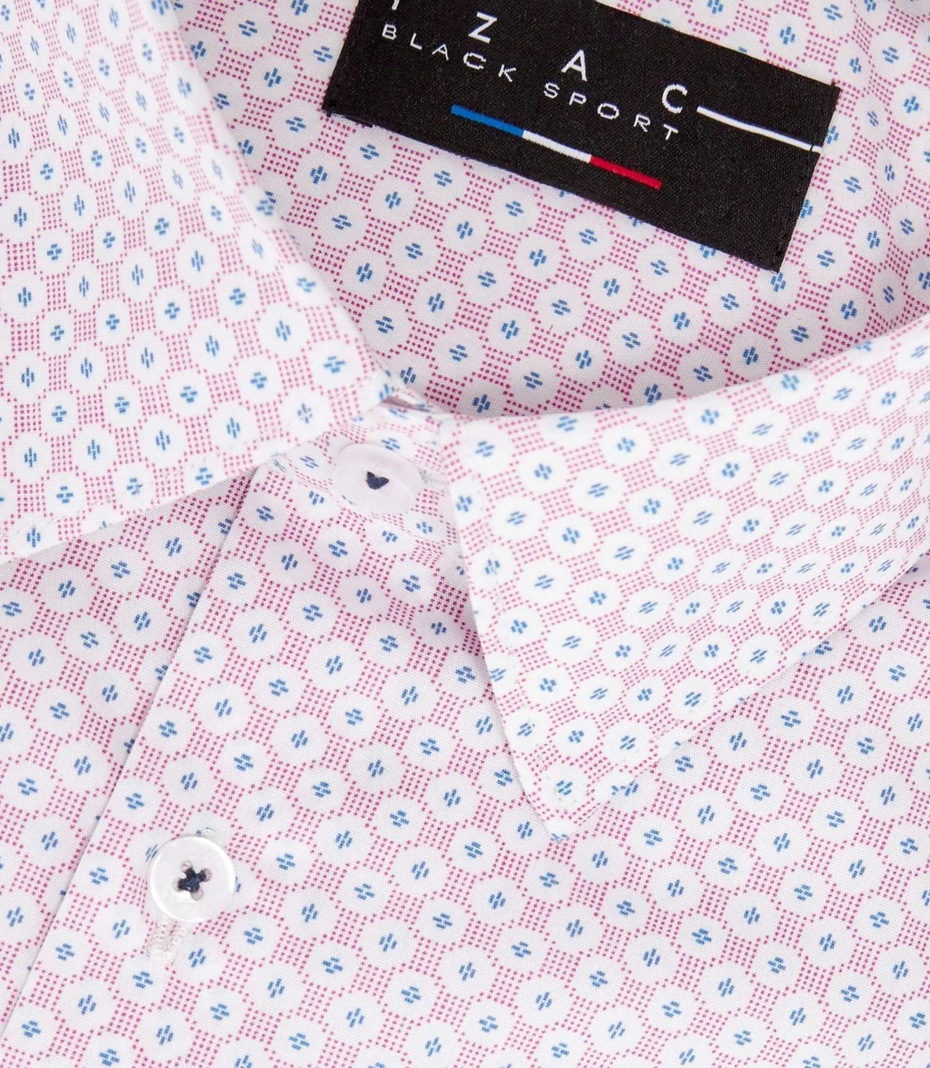 Chemise imprimée micro motifs rouge 