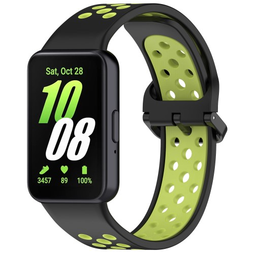 Samsung Galaxy Fit3 Silikon Armband Dual Color (Gelenkumfang: 160-230mm) - Schwarz / Grün