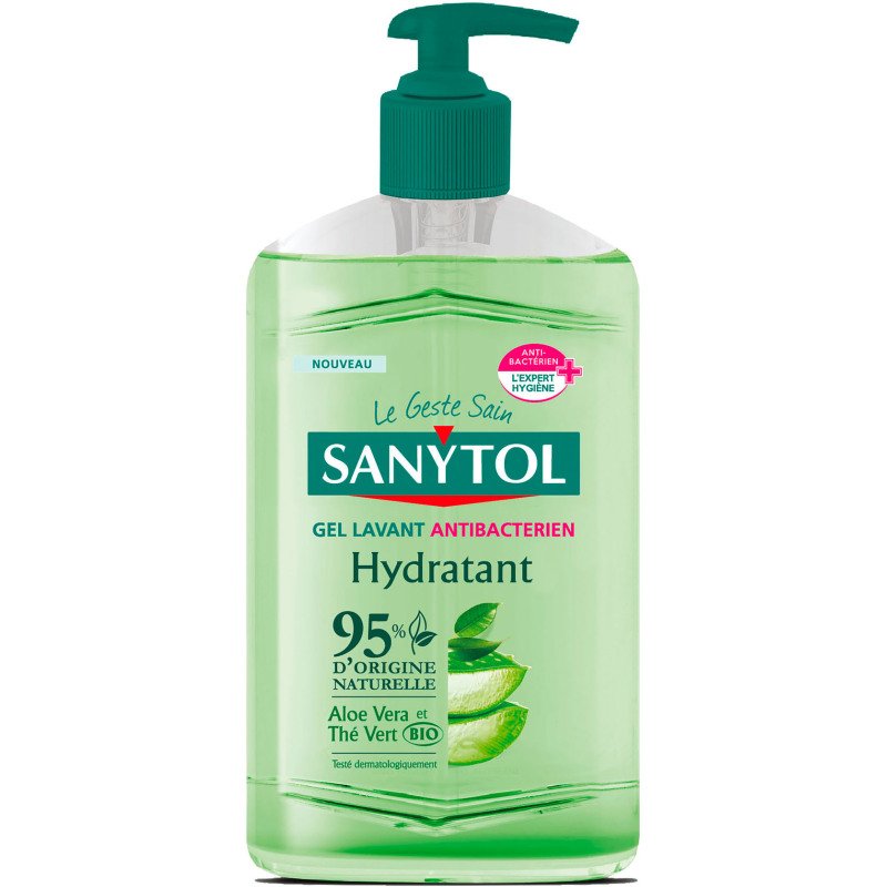 Gel lavant mains antibactérien Sanytol hydratant - Flacon de 250 ml