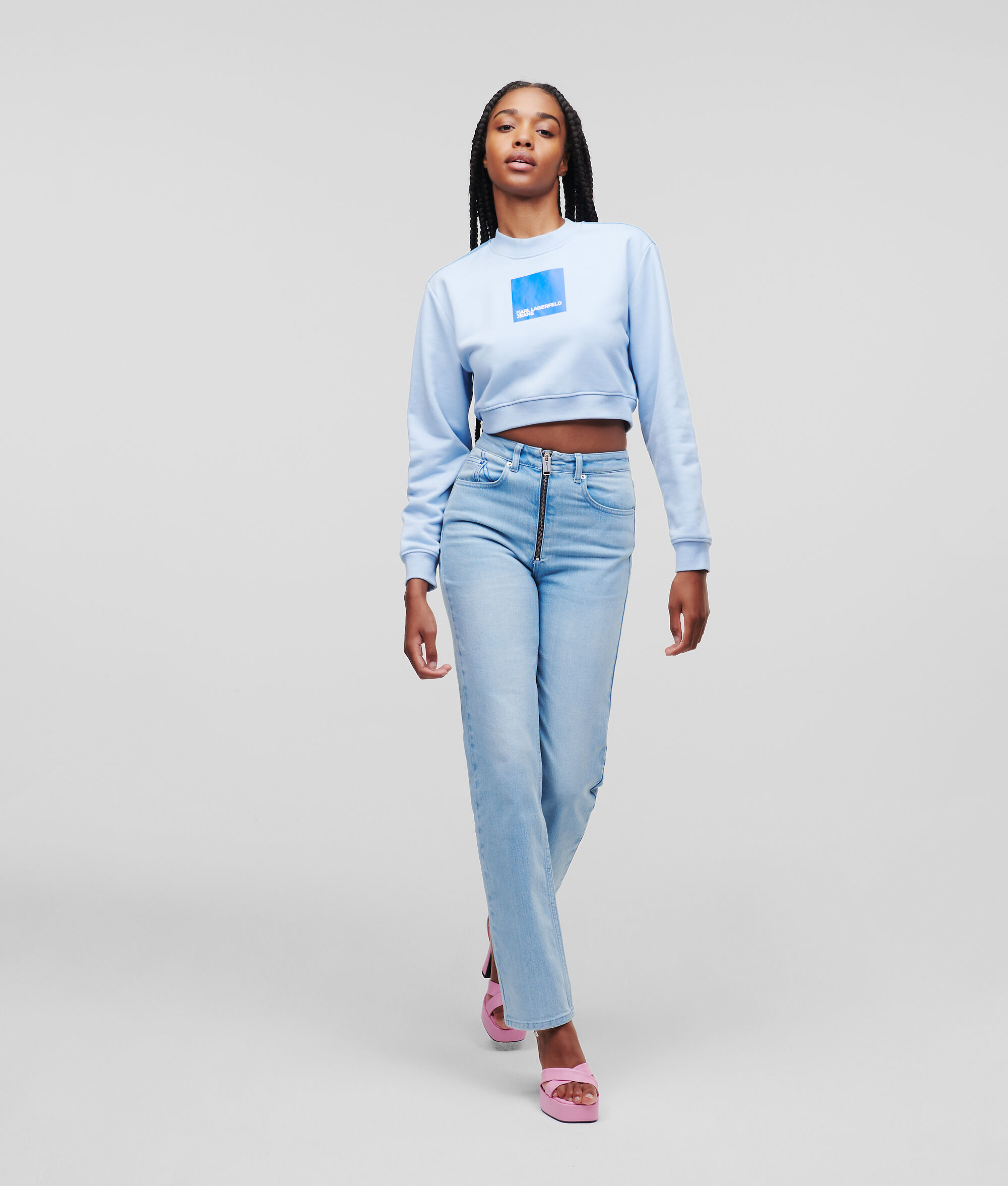 SWEAT-SHIRT CROPPED BICOLORE KLJ