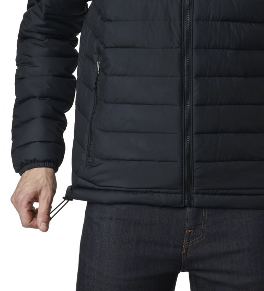 Casaco com capuz Columbia Powder Lite preto /Omni-Heat/