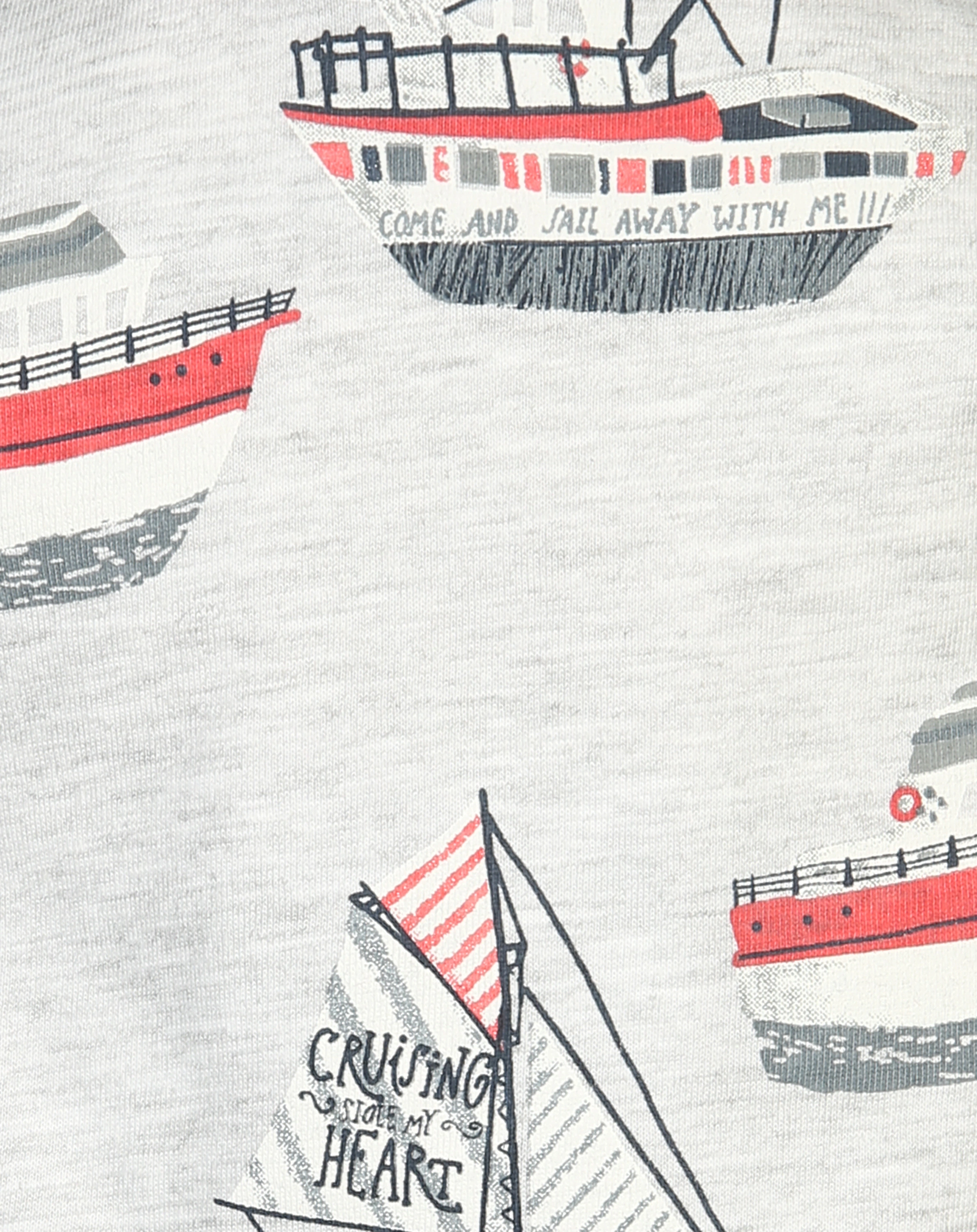 T-Shirt SCHIFFE in grau melange