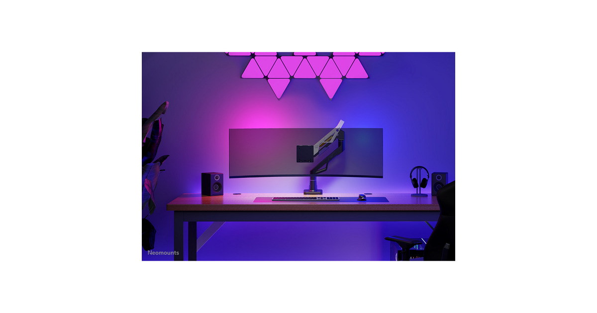 NeomountsDS70-256BL1 Gaming monitorarm 24-57” - gasveer - Topfix - 180°-stop  (Zwart)