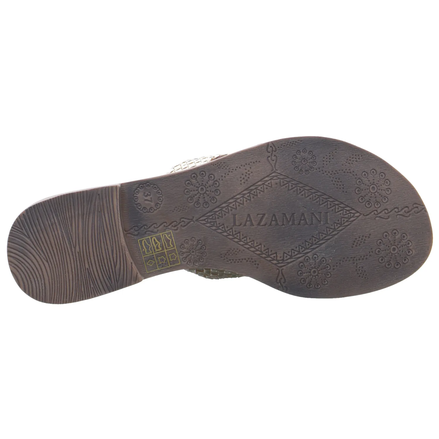 LAZAMANI Pantolette Gold Leder