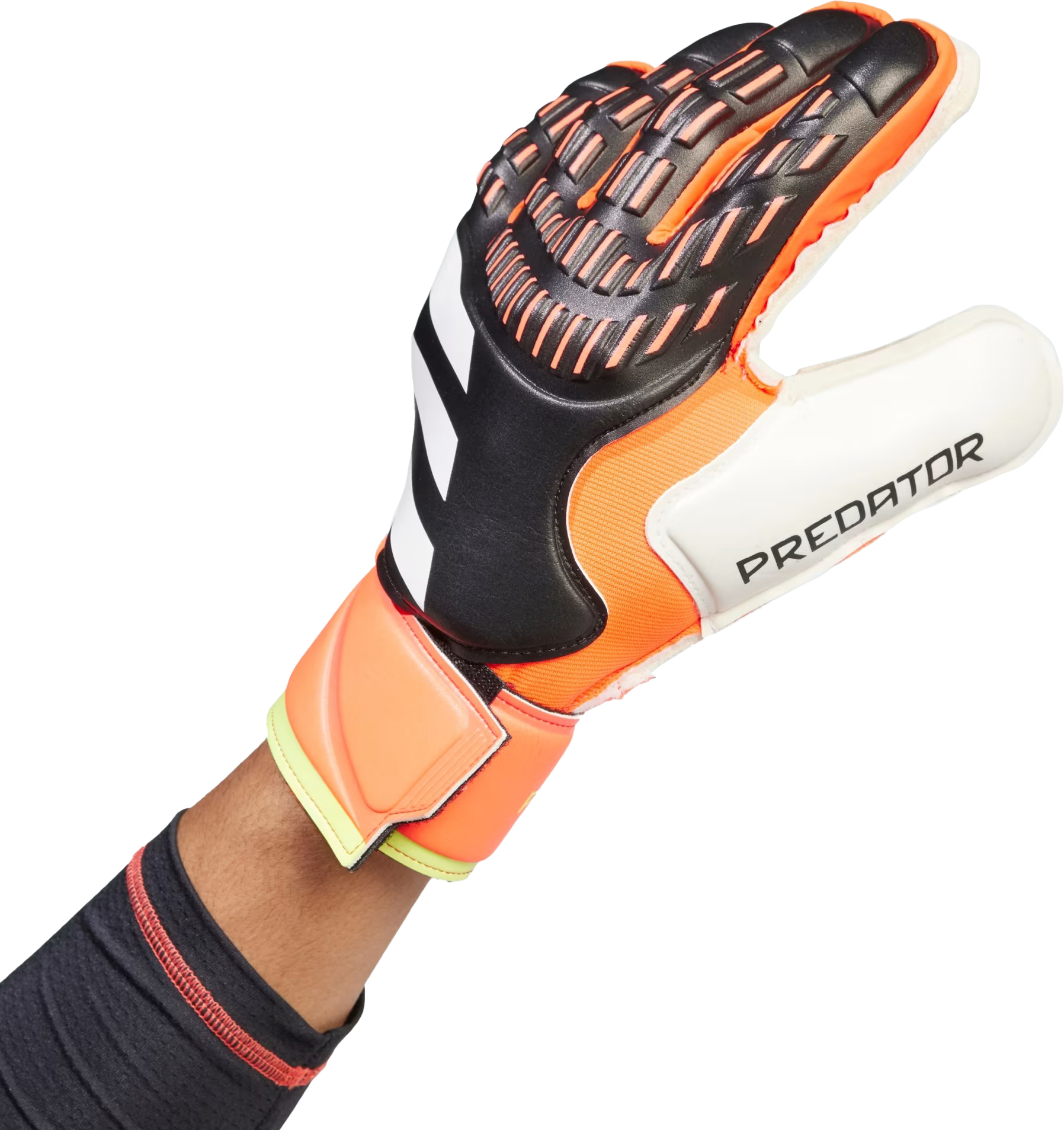 Predator Match Fingersave Keeperhansker Black/Solar Red/Solar Yellow