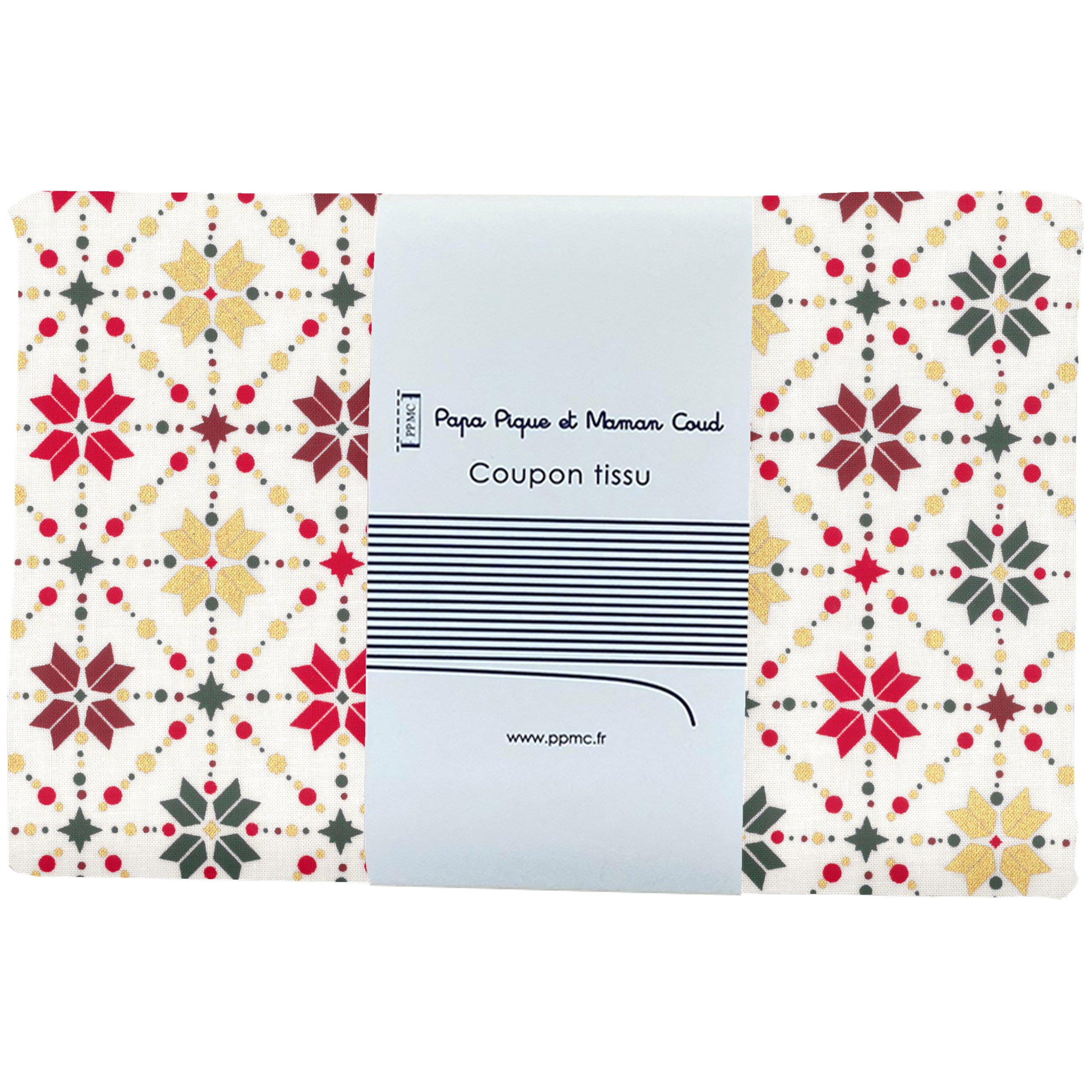 Coupon Tissu 1 M Ex2318 Géometrique Scandinave Or Écru