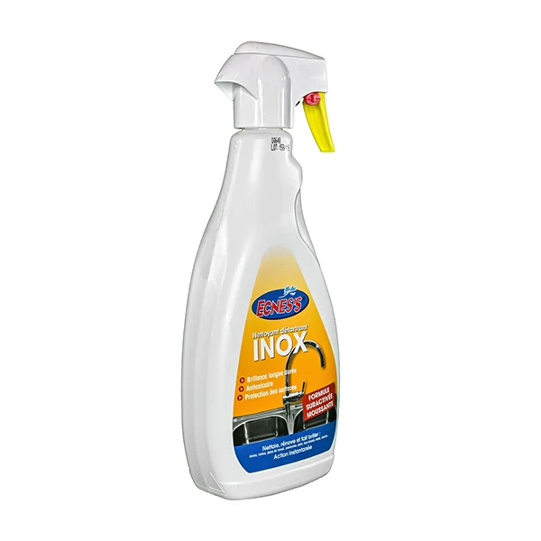 Nettoyant Inox et chromes éviers et hottes pistolet 500 ml Ecness