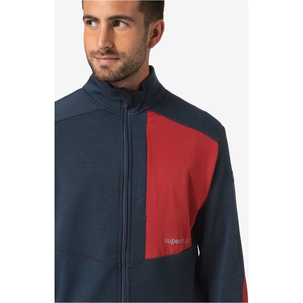Veste polaire randonnée SUPER.NATURAL M ADVENTURE TRACK BLUEBERRY/SUN DRIED TOMATO