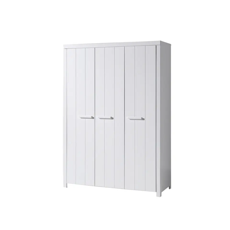 Vipack kledingkast Erik 3-deurs - wit - 205x144x55 cm