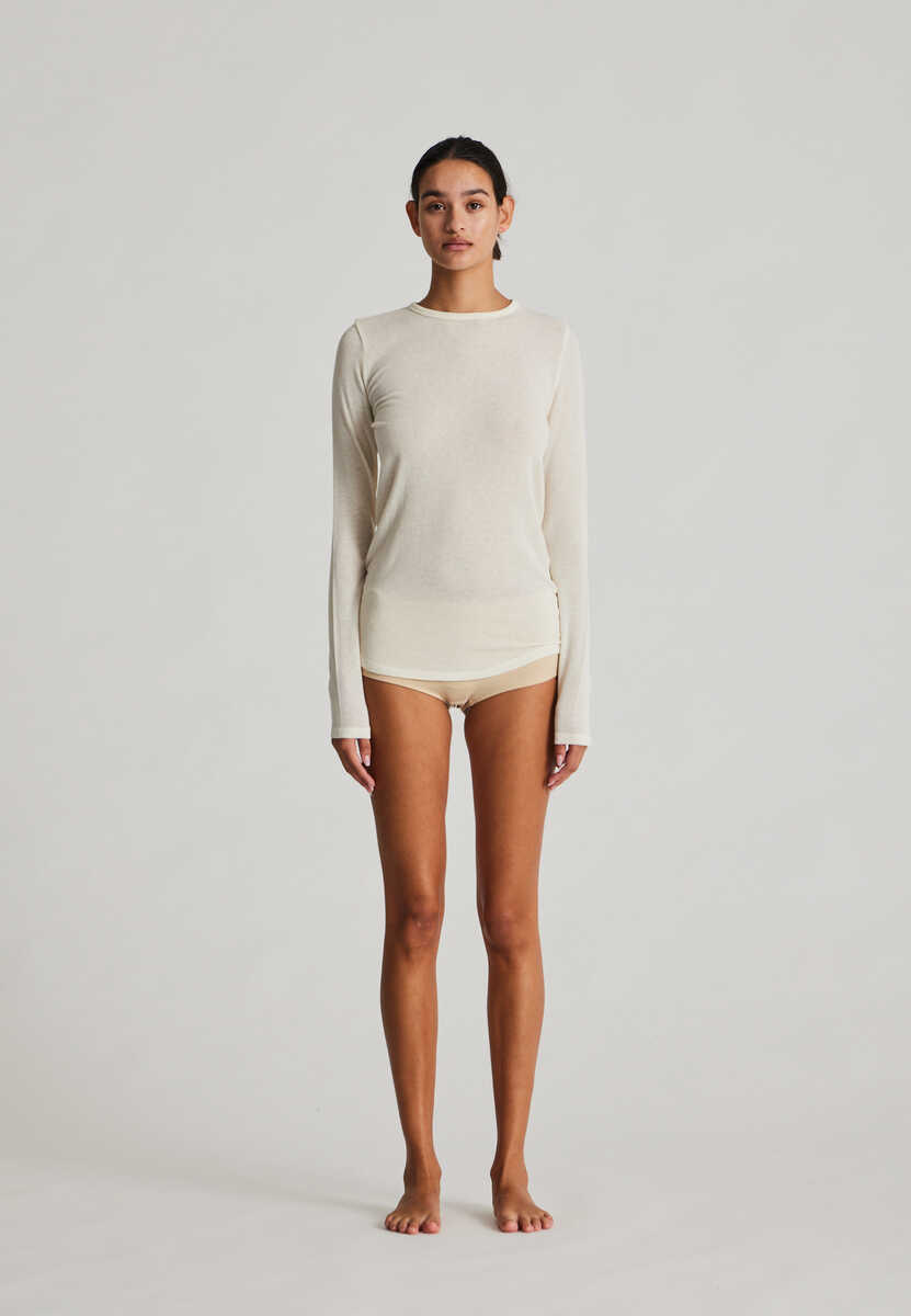 Gai+Lisva  Thyra Wool langærmet t-shirt - Off White