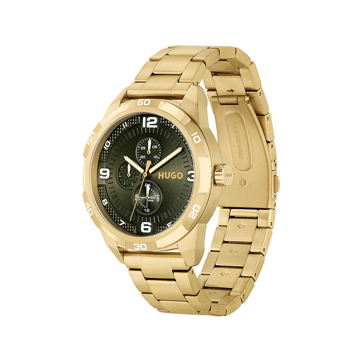 Montre HUGO Grip homme bracelet acier doré jaune