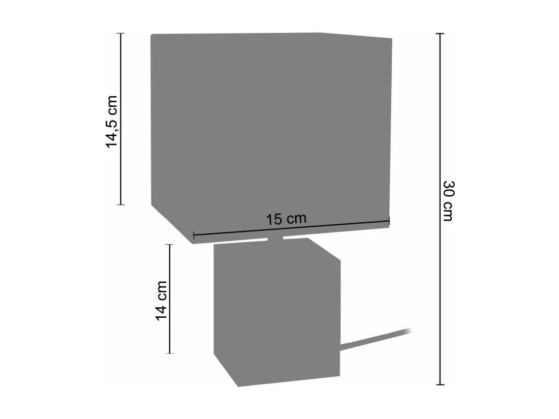 Lampe de chevet carré bois foncé 30 cm.