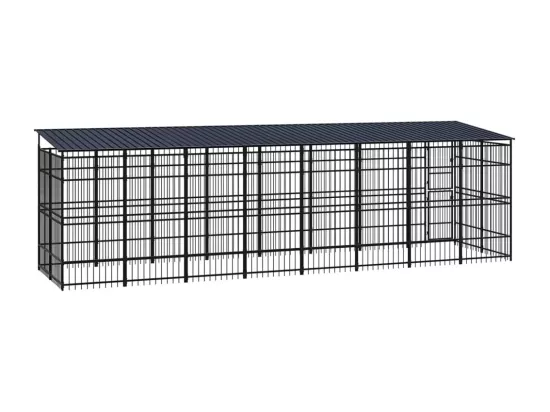 Chenil cage enclos pac noire 768 x 192 x 200 cm 02_0041743