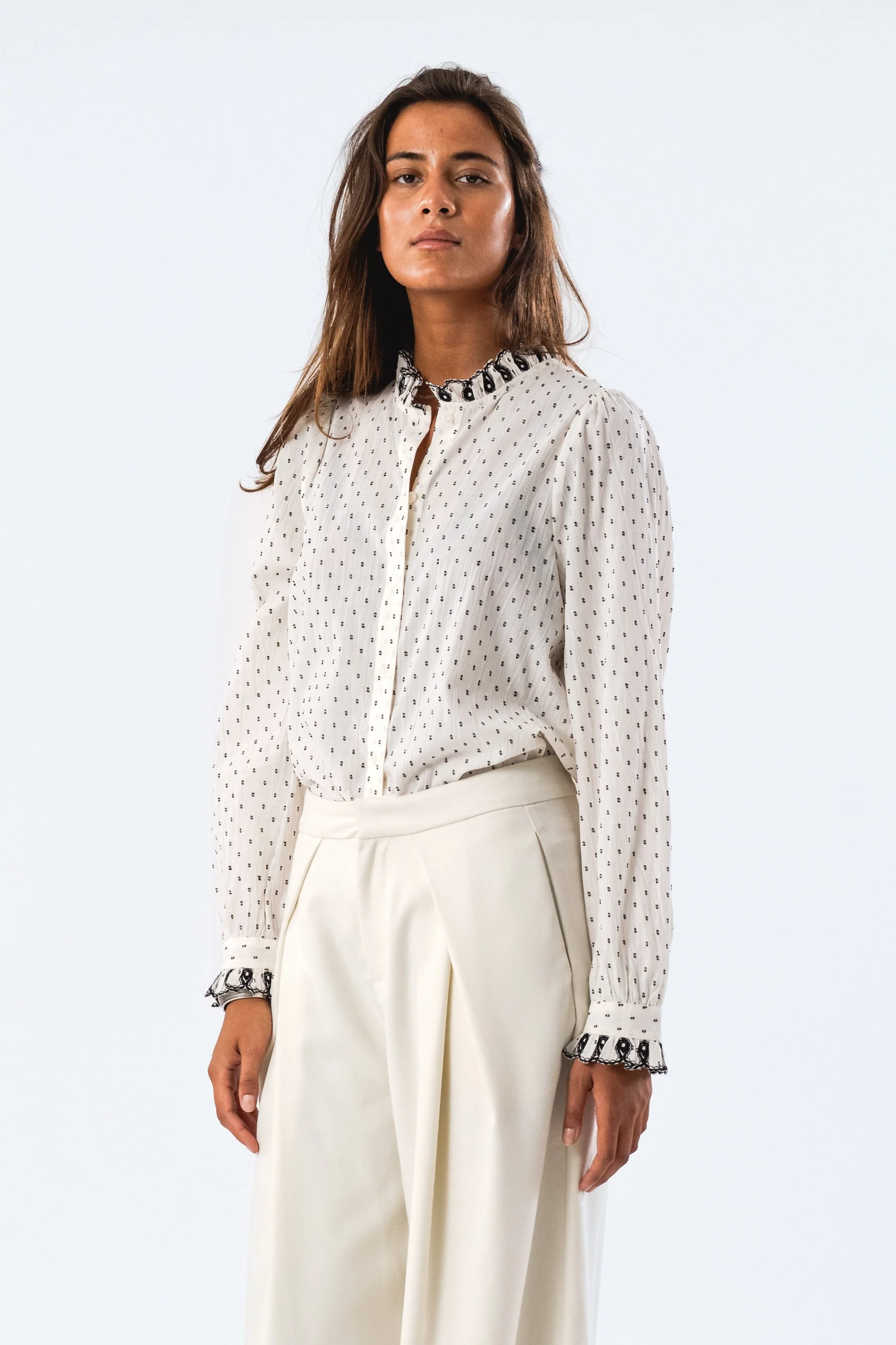 Lollys Laundry  Riverll skjortebluse - Creme