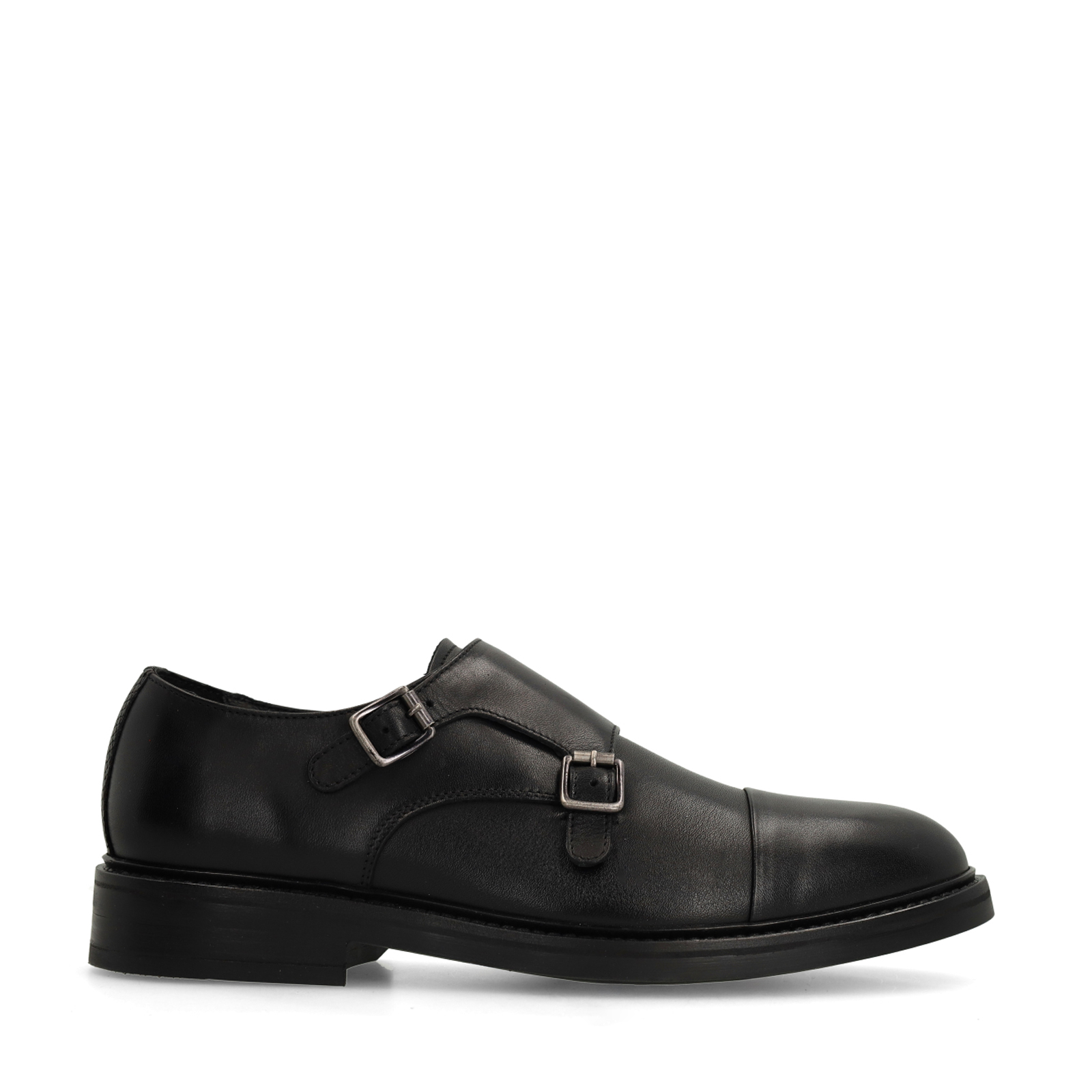 Zwarte leren gespschoenen