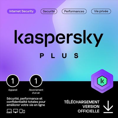 Kapersky plus - Code d'activation envoyé par email valable pour 1 appareil pendant 1 an