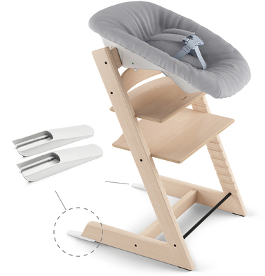 Stokke Tripp Trapp Stol inkl. Newborn Set, Whitewash/Grey