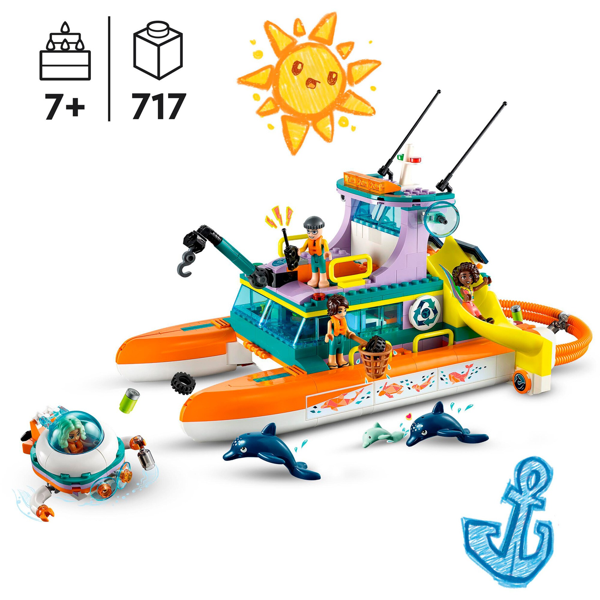 LEGO Konstruktionsspielzeug Friends Seerettungsboot