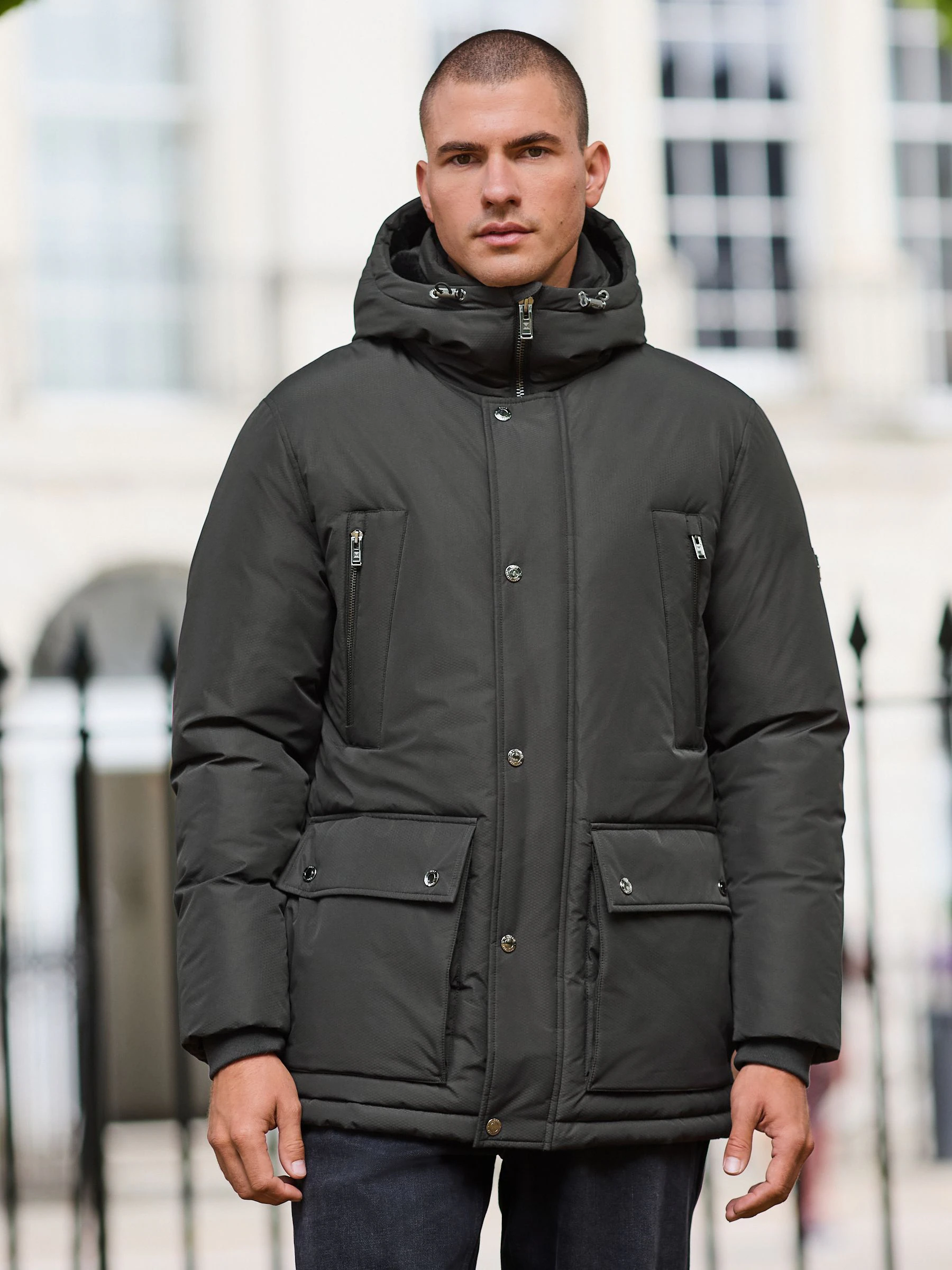 Zwart - Textured Premium Parka Jacket