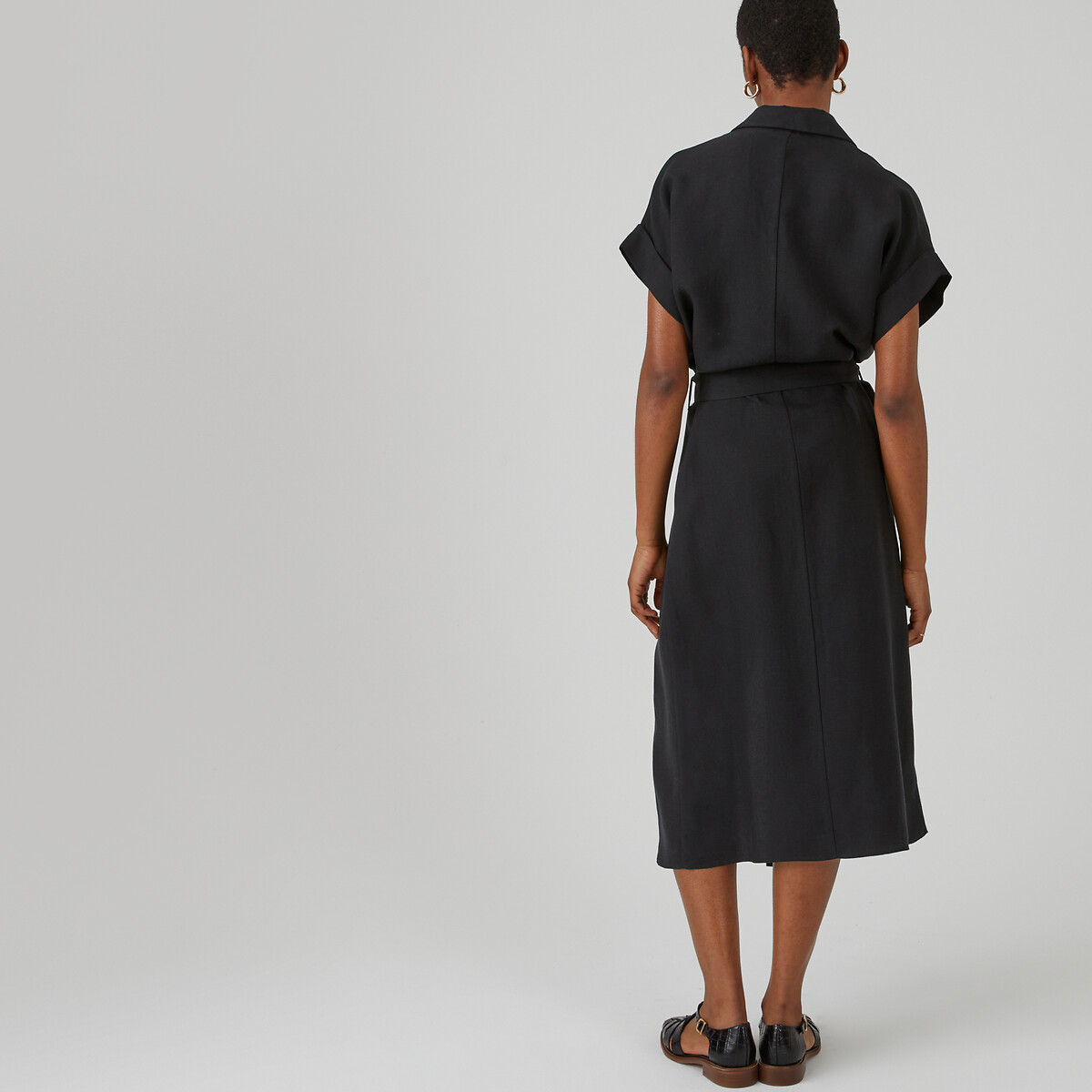COLEÇÕES LA REDOUTE<br>Vestido camisa de liocel e linho