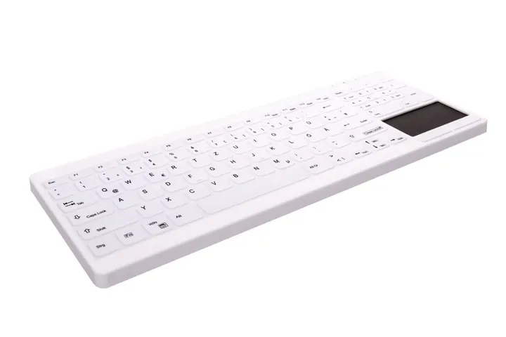 Active Key MedicalKey AK-C7412F - Tastatur - compact - med touchpad - USB - QWERTY - Pan Nordic - hvid