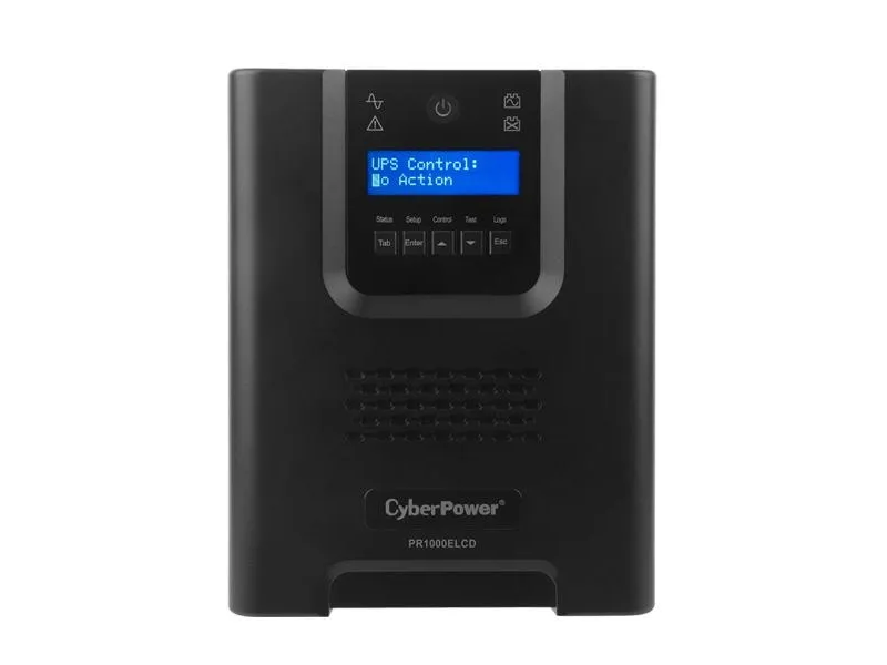 CyberPower Professional Series PR1000ELCD - UPS - AC 230 V - 900 Watt - 1000 VA - 12 At - RS-232, USB - output-stikforbindelser: 8