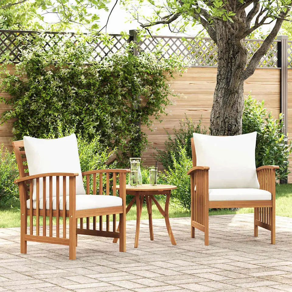 vidaXL - Tuinstoel - Wit - Hout