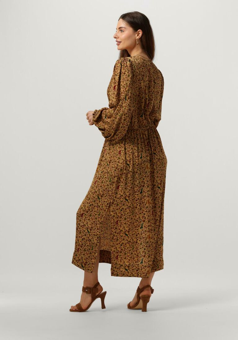 SISSEL EDELBO bruine sissel edelbo midi jurk cherilyn dress