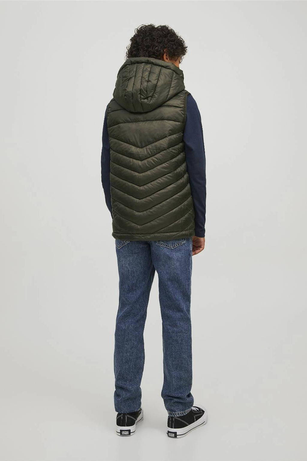 JACK & JONES bodywarmer JJEHERO met logo donkergroen