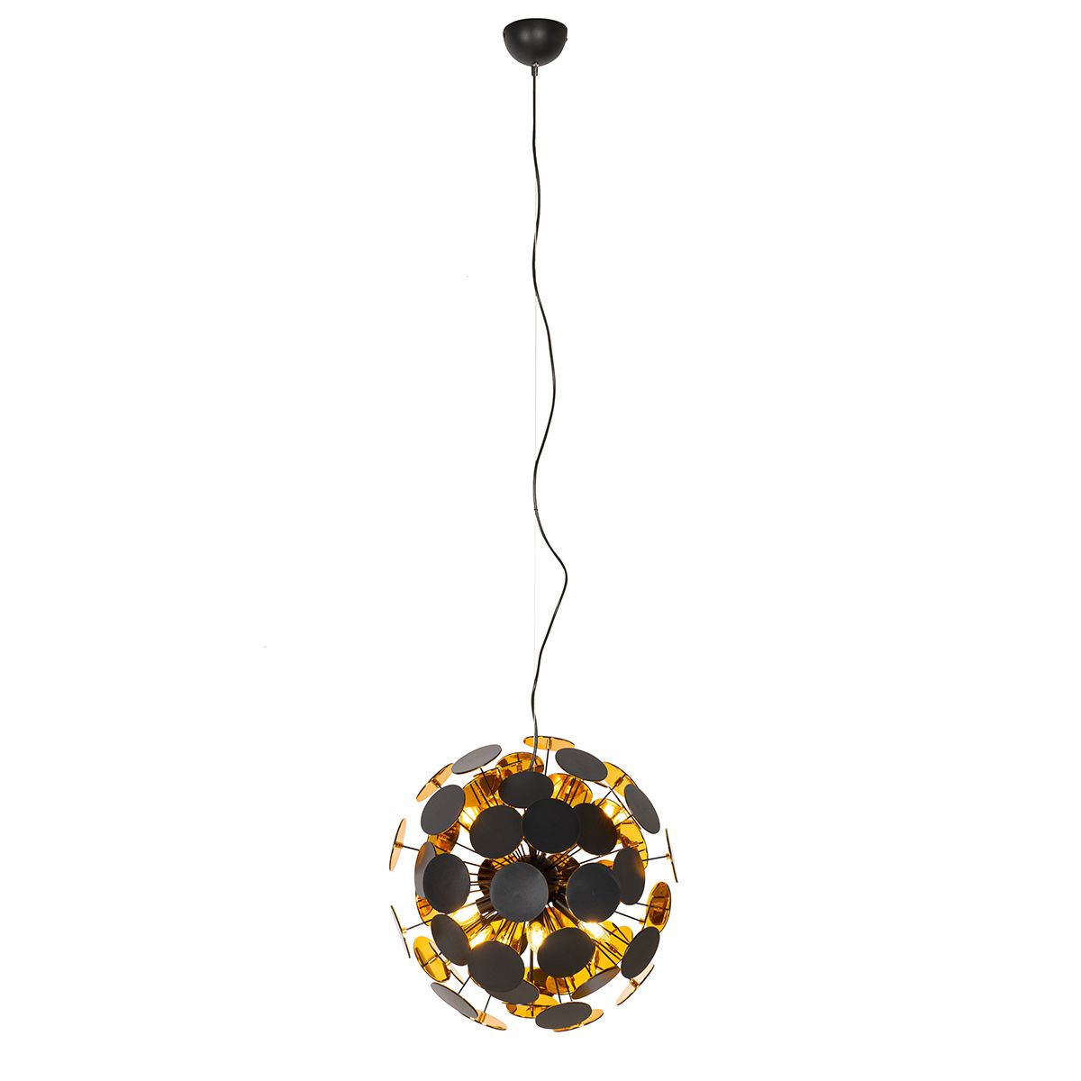 Design hanglamp zwart en goud - Cerchio