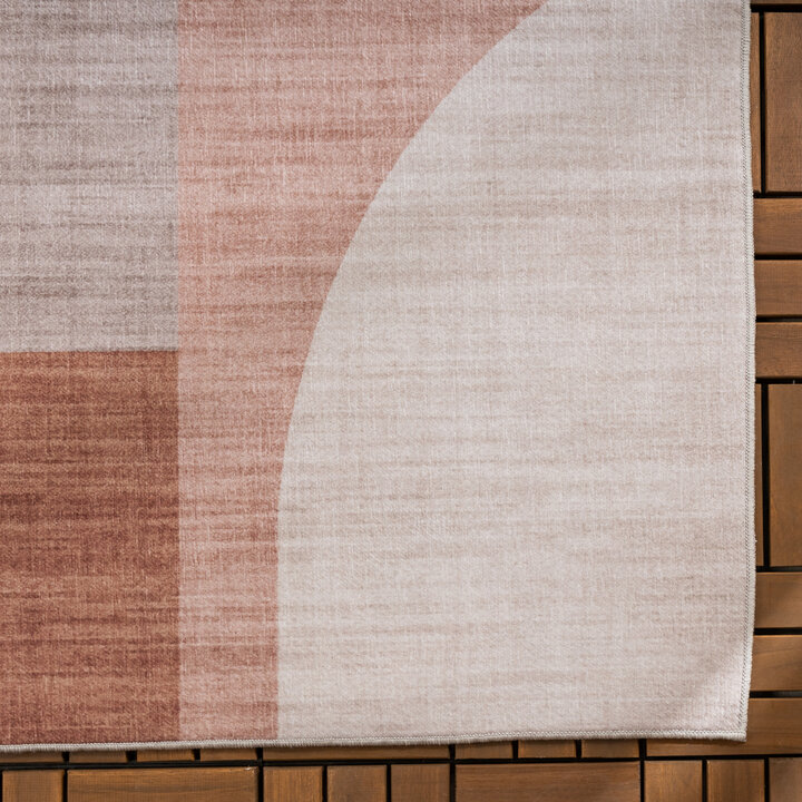 Abstract buitenkleed - Groovy Shapes Creme/Terra