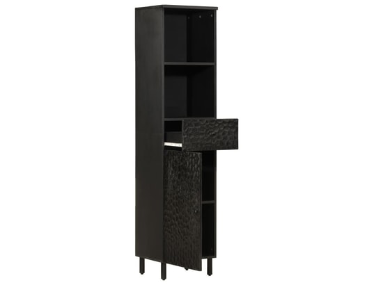 VIDAXL - Armoire de salle de bain noir 38x33x160 cm bois massif mangu...