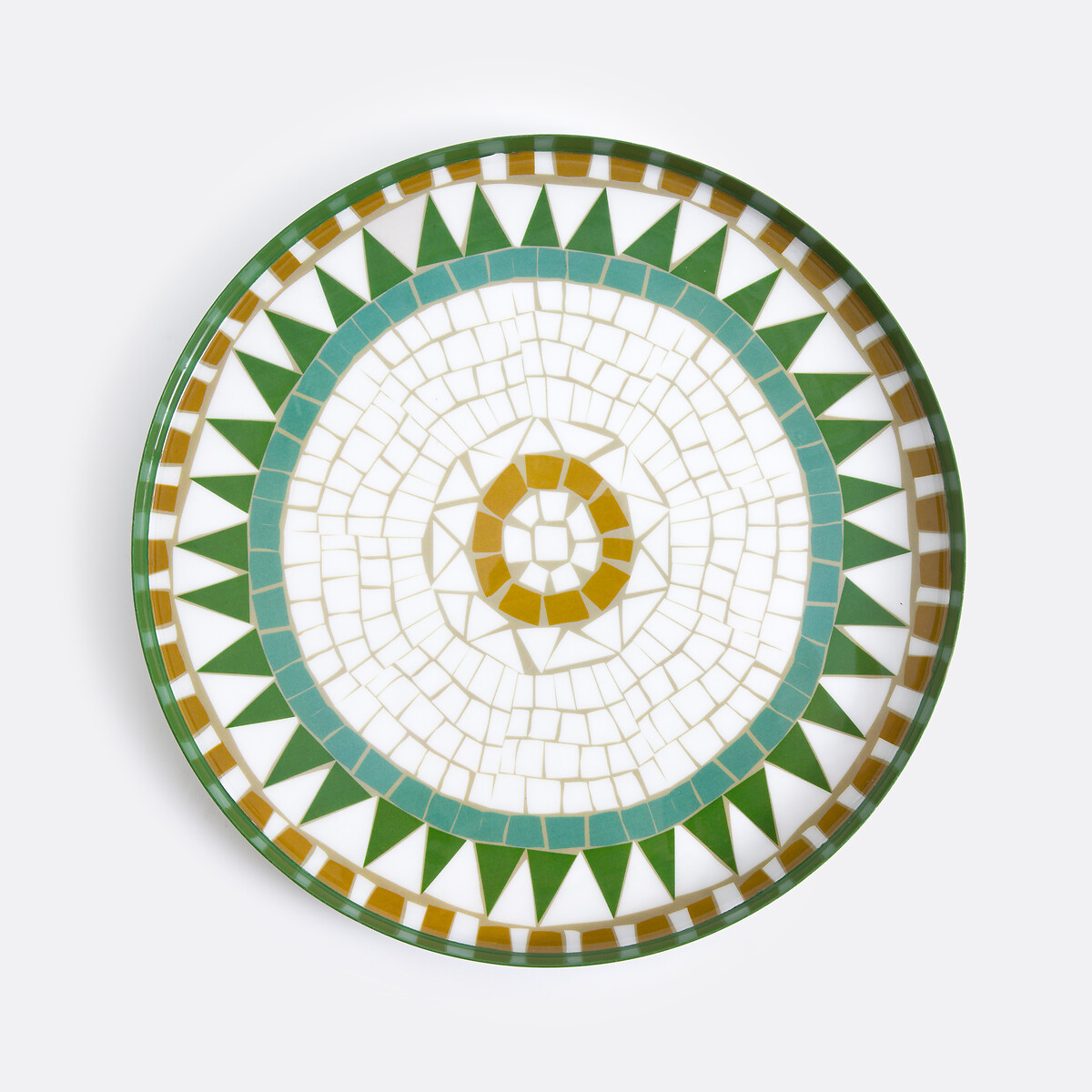 LA REDOUTE INTERIEURS<br>Bandeja redonda de aço com padrão de mosaico, Keito