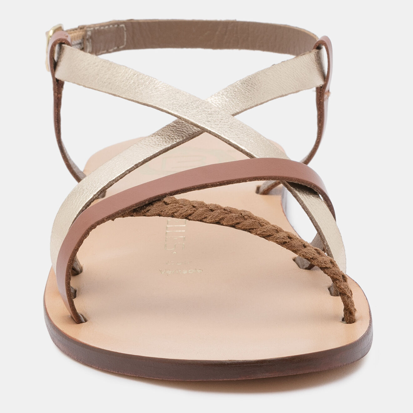 Les Bagatelles Sandales en Cuir Escallonia camel/doré/marron