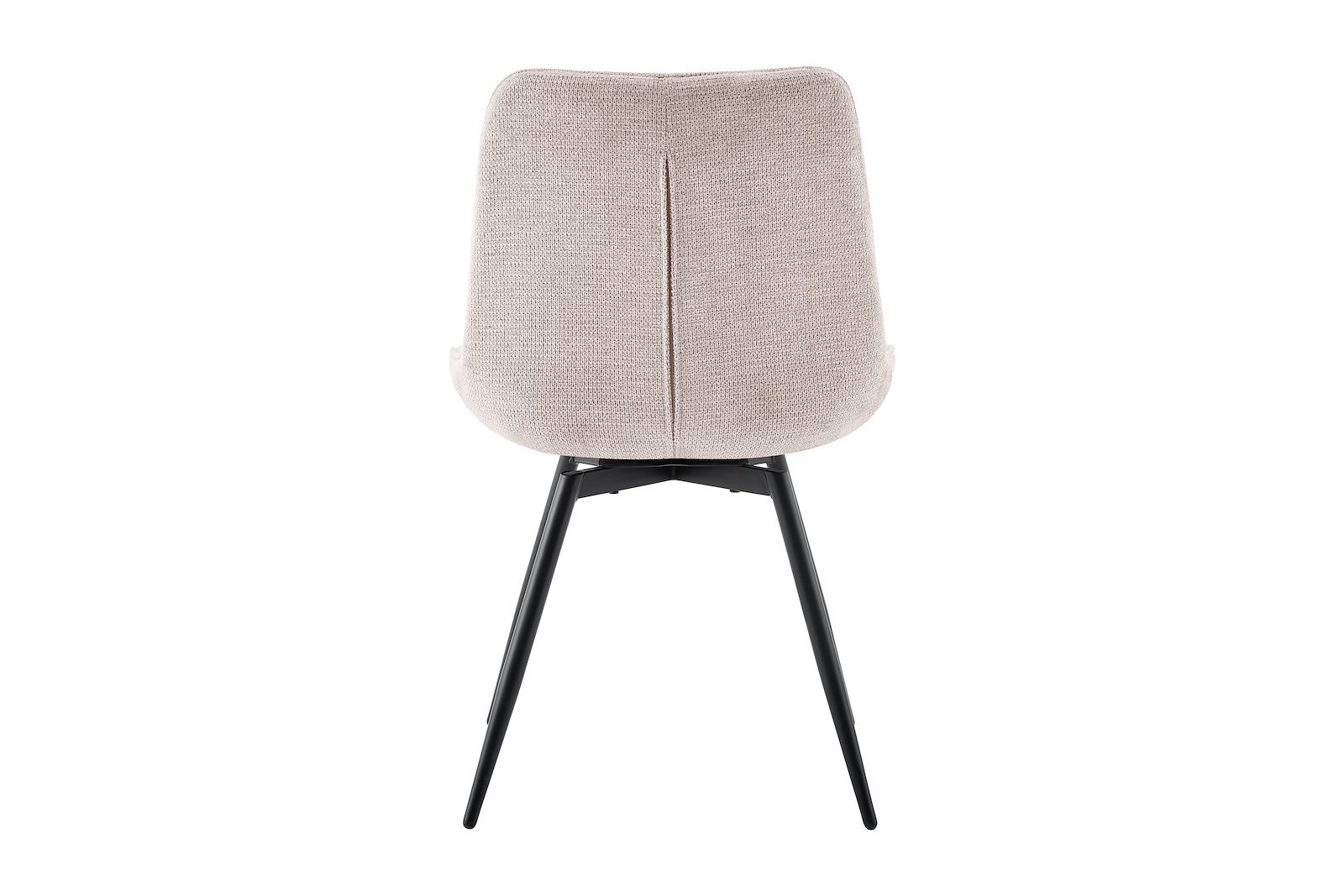 Turn spisestol sort metall understell med sving 360 grader, stoff Aragon 03 beige