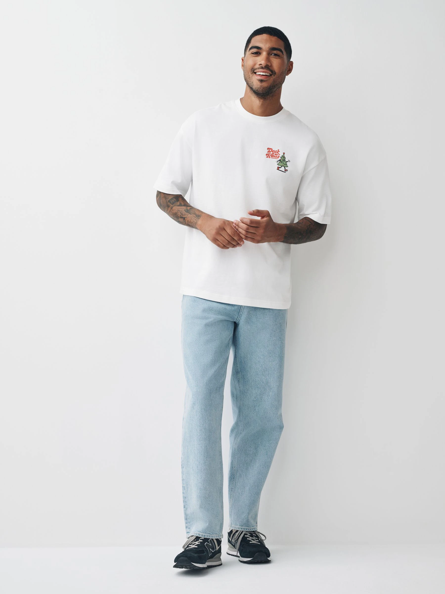 Wit komische strip - Relaxed fit - Kerst T-shirt