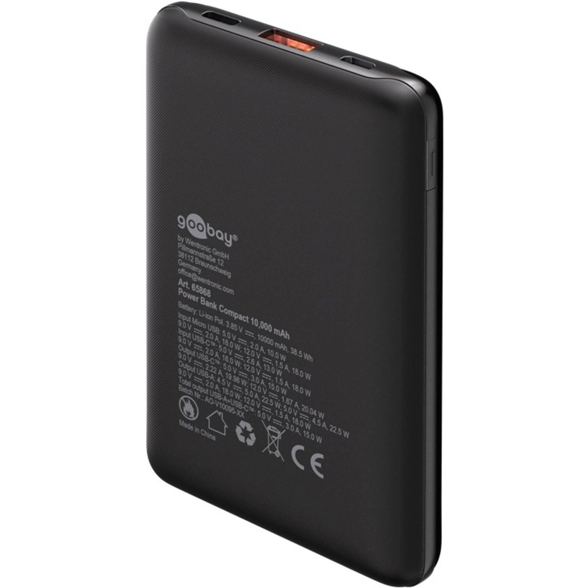 goobay Powerbank Powerbank Kompakt 10.000 mAh