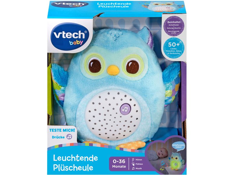 Vtech Beschäftigungsspielzeug Leuchtende Plüscheule -DE- Plüschige Beruhigungshilfe mit Nachtlicht