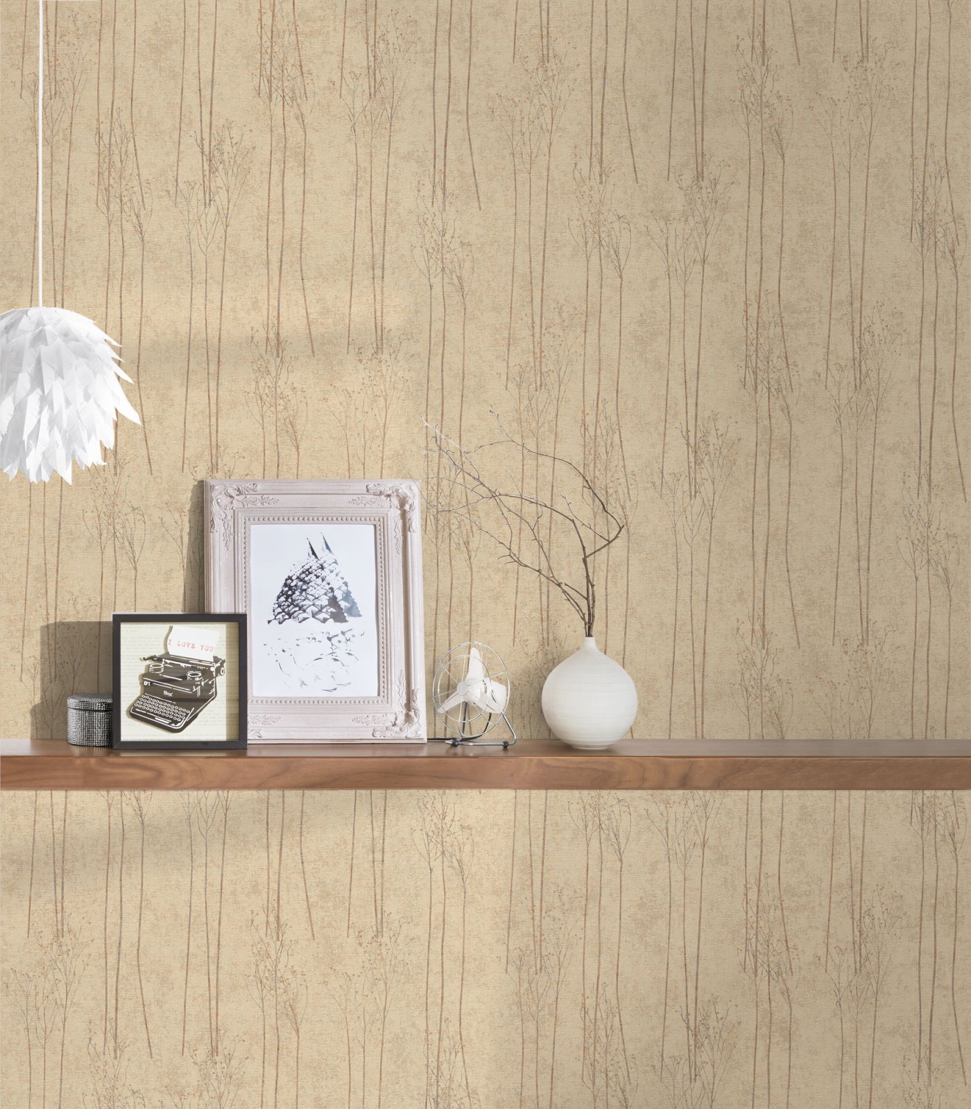 A.S. Creation Vliestapete - braun-beige - Pampasgras- 10 Meter