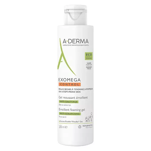 A-Derma Exomega Control Gel Espumante Emoliente Anti-Arranhão 200ml