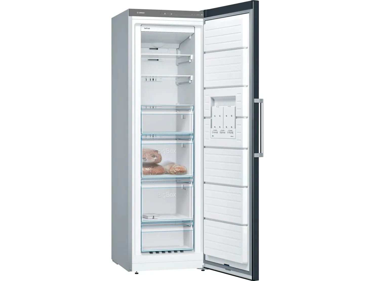 Bosch Serie | 4 GSN36VBEP - Fryser - stående - bredde: 60 cm - dybde: 65 cm - højde: 186 cm - 242 liter - Klasse E - sort