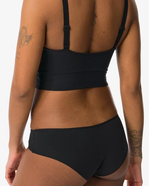 slip brésilien femme micro avec mesh noir