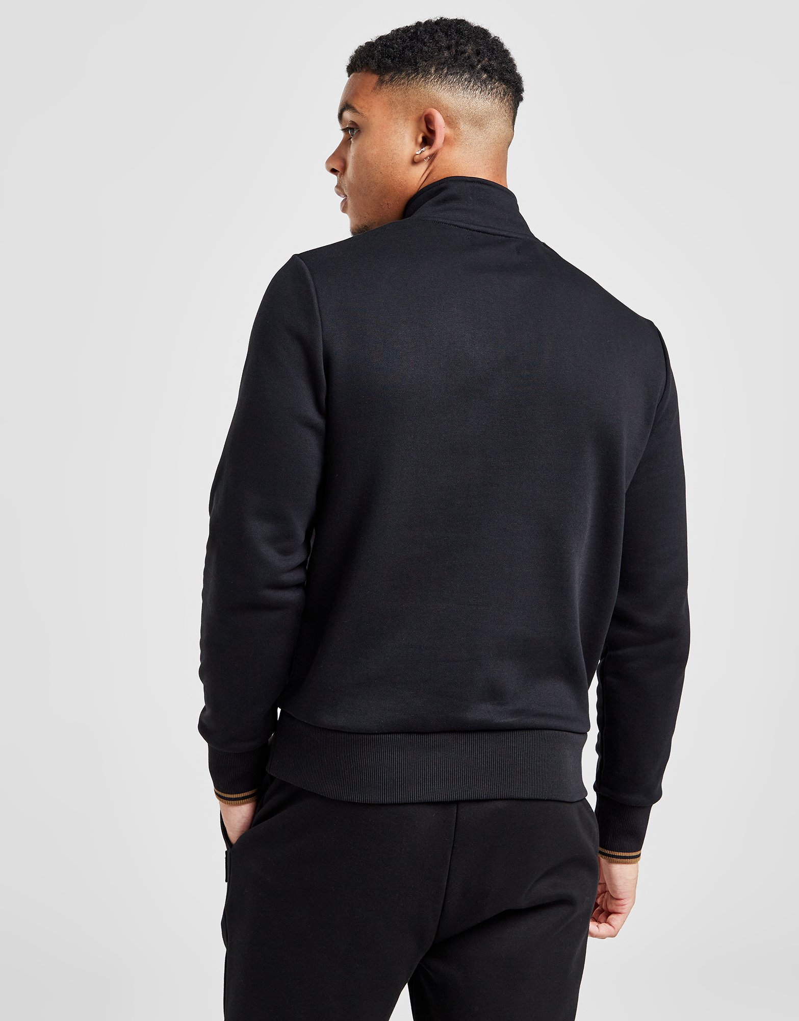 Fred Perry Sweatshirt Zippé 1/4 Badge Homme