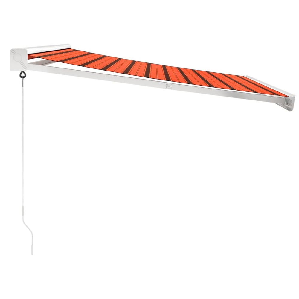 Auvent rétractable orange et marron 3,5x2,5m tissu et aluminium