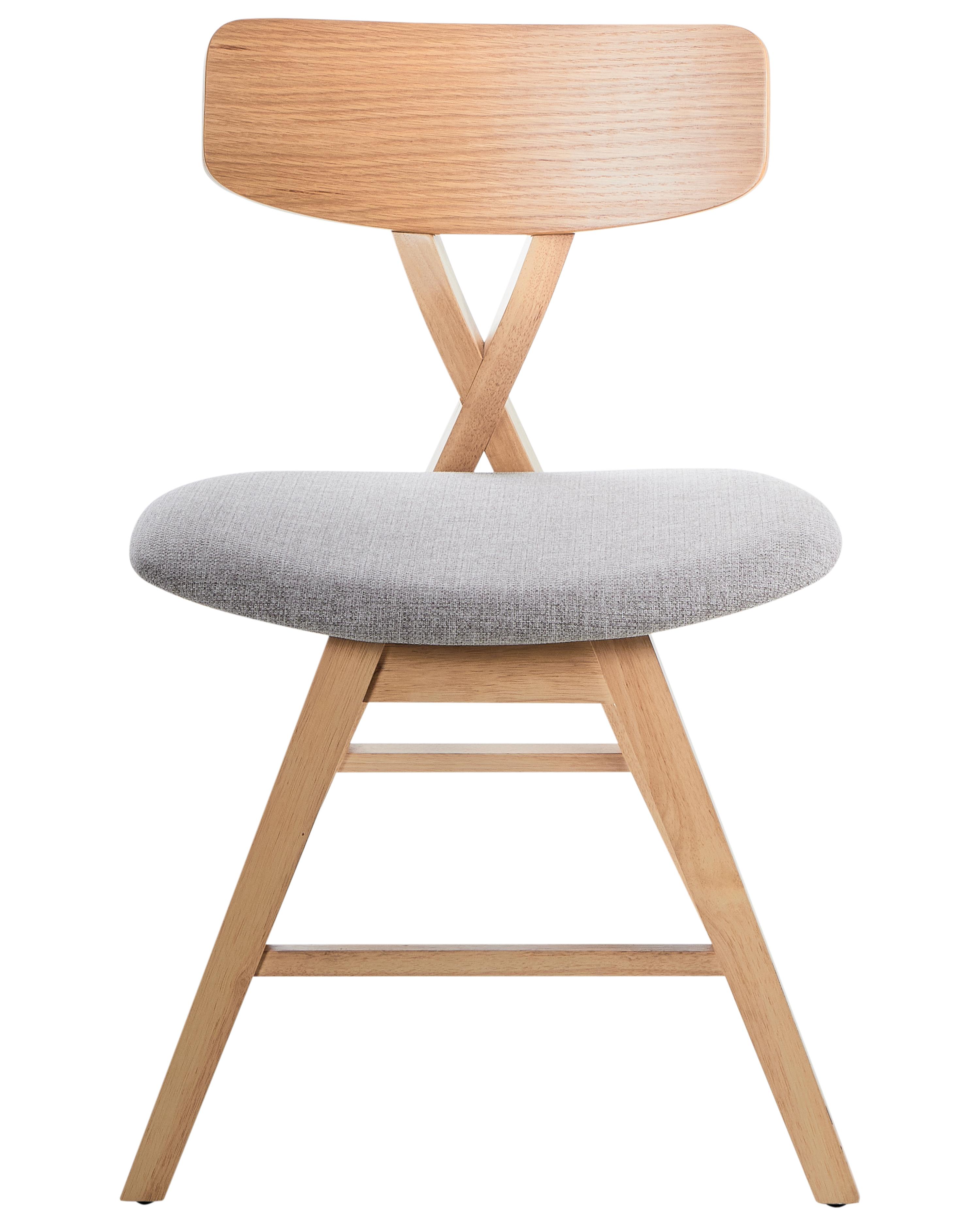 Set van 2 eetkamerstoelen LELAND Hout Lichtbruin