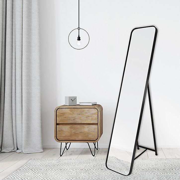 Miroir sur pied fond noir P.3 x L. 150 x l. 30 cm