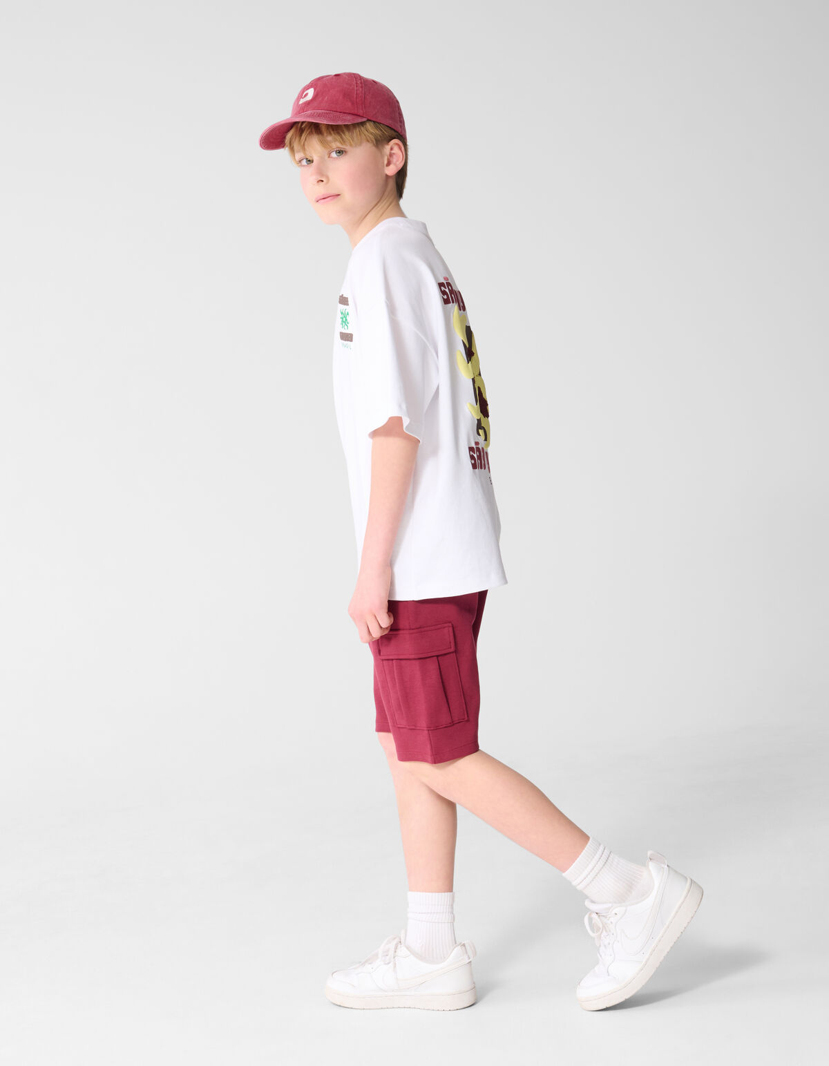 Cargo Pique Short Donkerrood